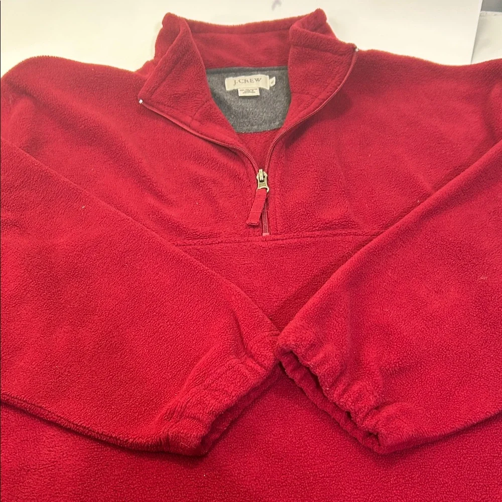 J. Crew Men's Zip-Up Sweater in Rich Red - Picture 2 of 16